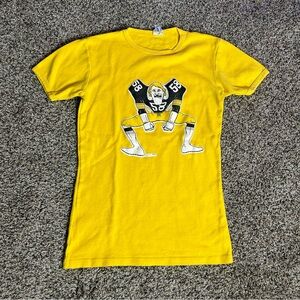 Vintage 70s Pittsburgh Steelers Shirt Mens Medium Yellow‎ Jack Lambert 1979 NFL